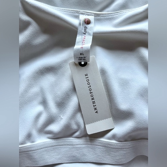 ANTHROPOLOGIE Daily Practices Slim Stretch Ivory Color Midi Dress - Picture 10 of 12